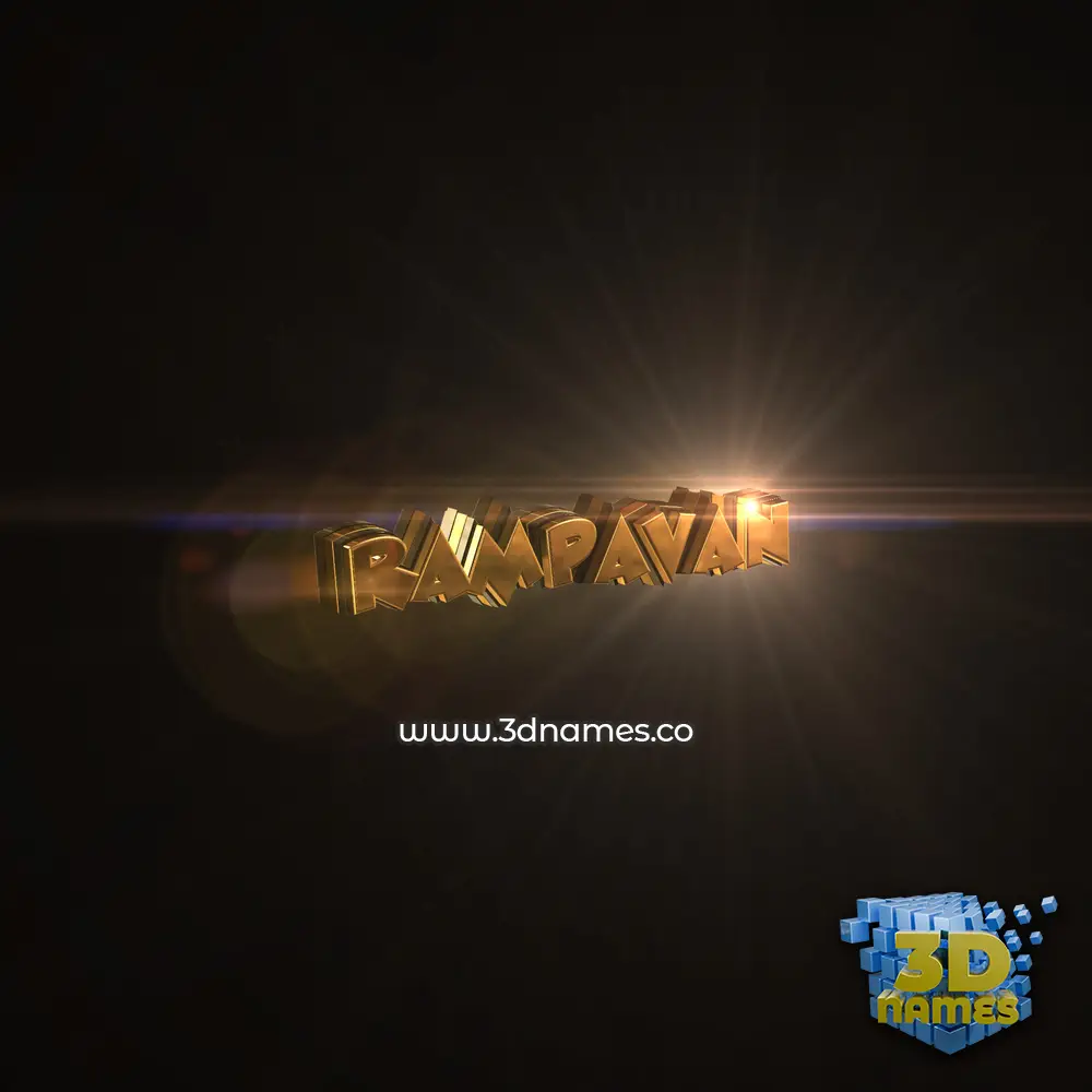 rampavan in Golden Sparkle style - 3D name wallpaper
