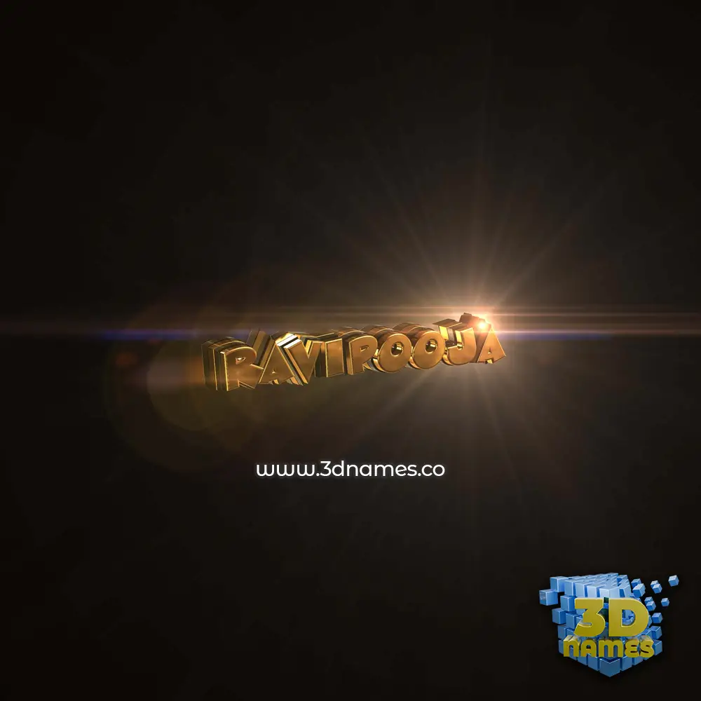 ravipooja in Golden Sparkle style - 3D name wallpaper