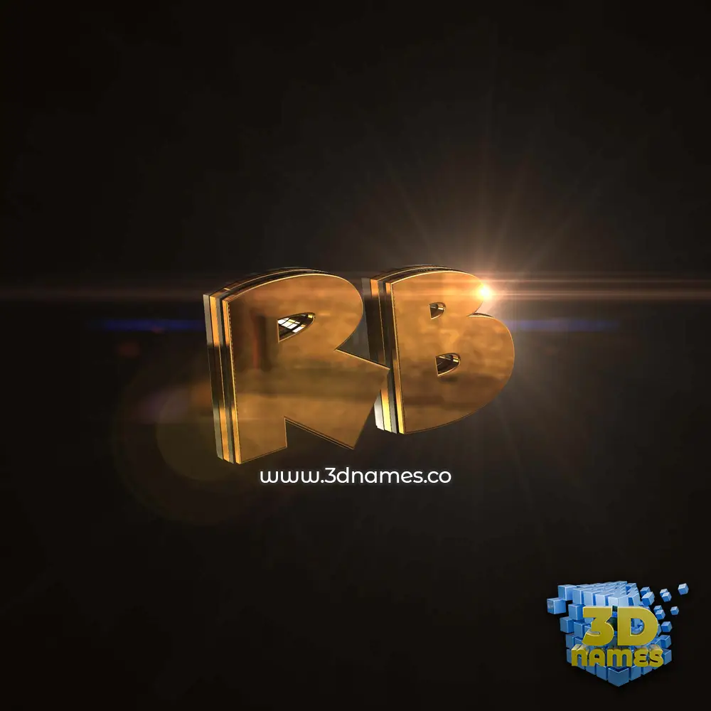 rb in Golden Sparkle style - 3D name wallpaper