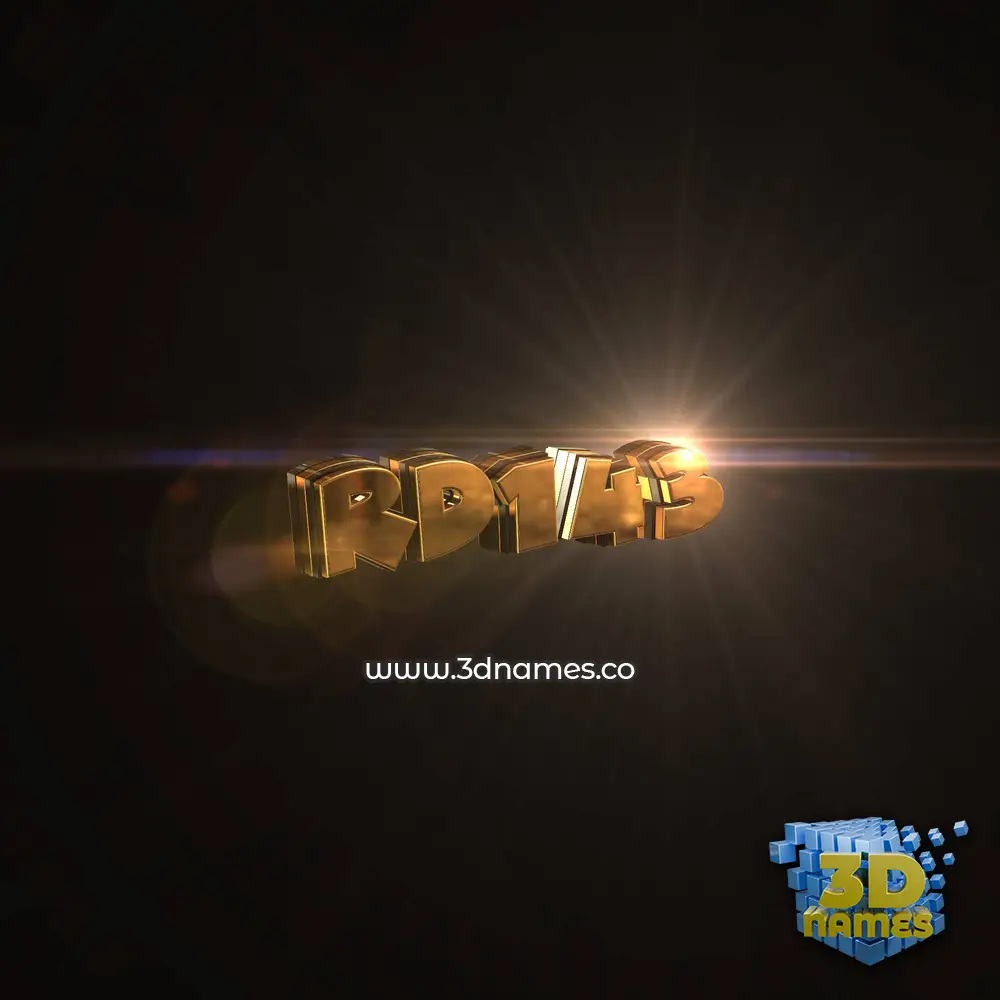 rd143 in Golden Sparkle style - 3D name wallpaper