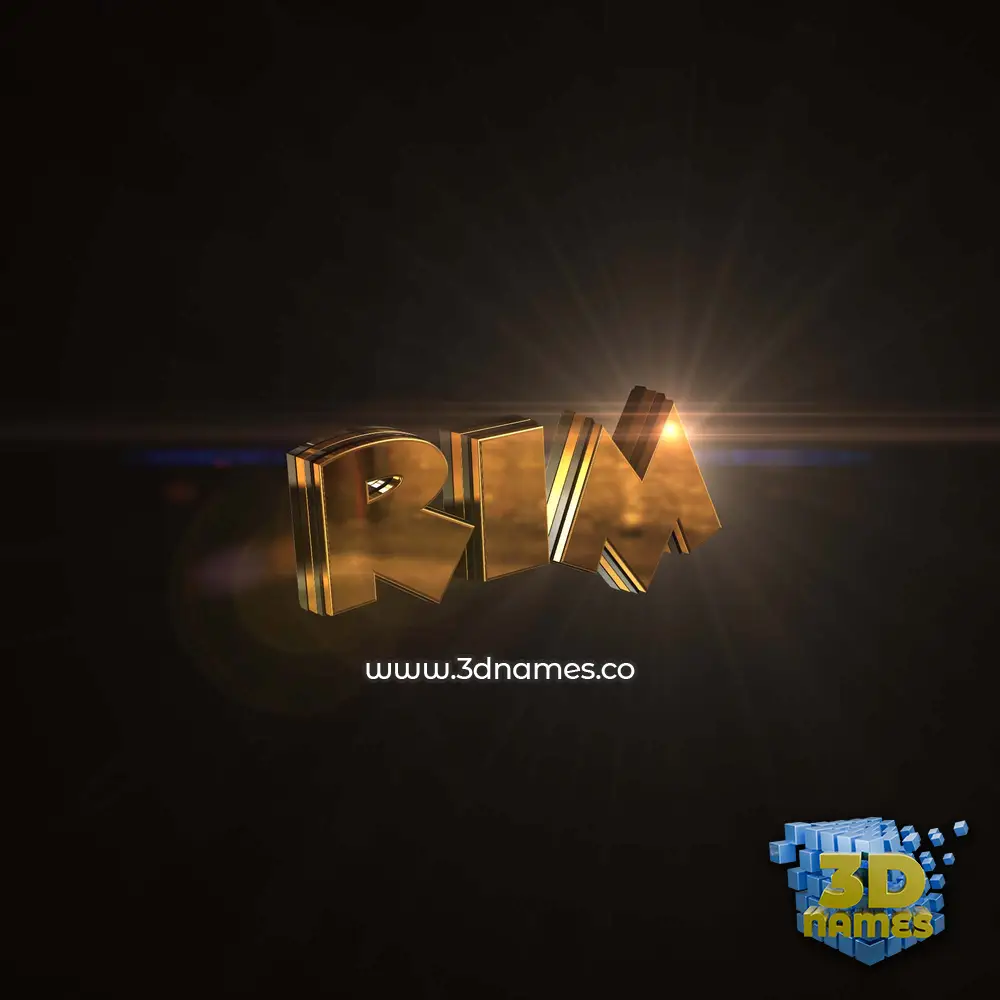 rim in Golden Sparkle style - 3D name wallpaper