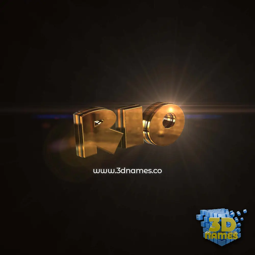 rio in Golden Sparkle style - 3D name wallpaper
