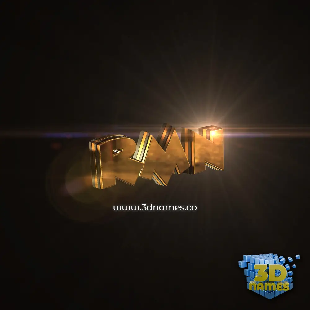 rmn in Golden Sparkle style - 3D name wallpaper