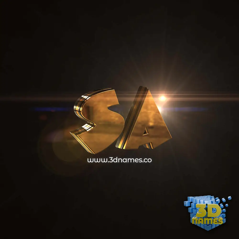sa in Golden Sparkle style - 3D name wallpaper