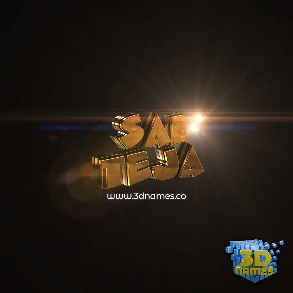 sai teja in Golden Sparkle style - 3D name wallpaper