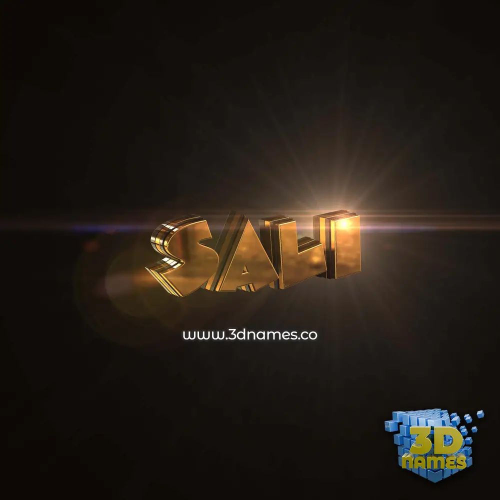 sali in Golden Sparkle style - 3D name wallpaper