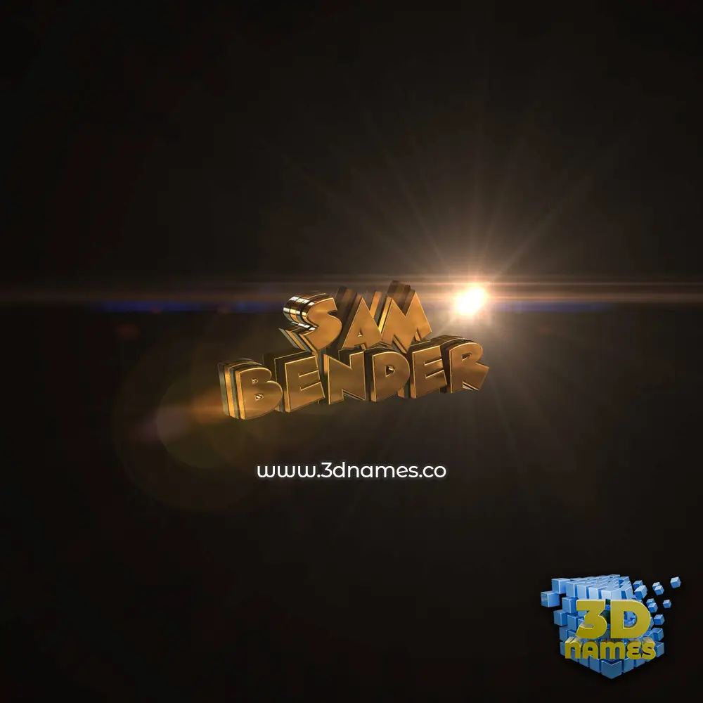 sam bender in Golden Sparkle style - 3D name wallpaper