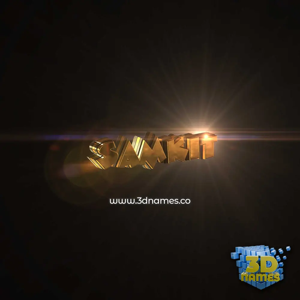 samkit in Golden Sparkle style - 3D name wallpaper
