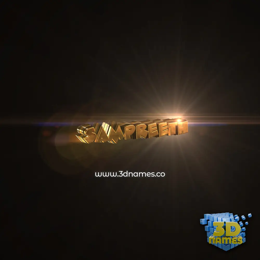 sampreeth in Golden Sparkle style - 3D name wallpaper