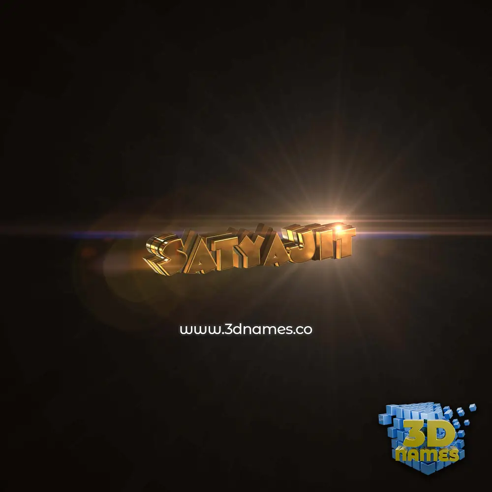 satyajit in Golden Sparkle style - 3D name wallpaper