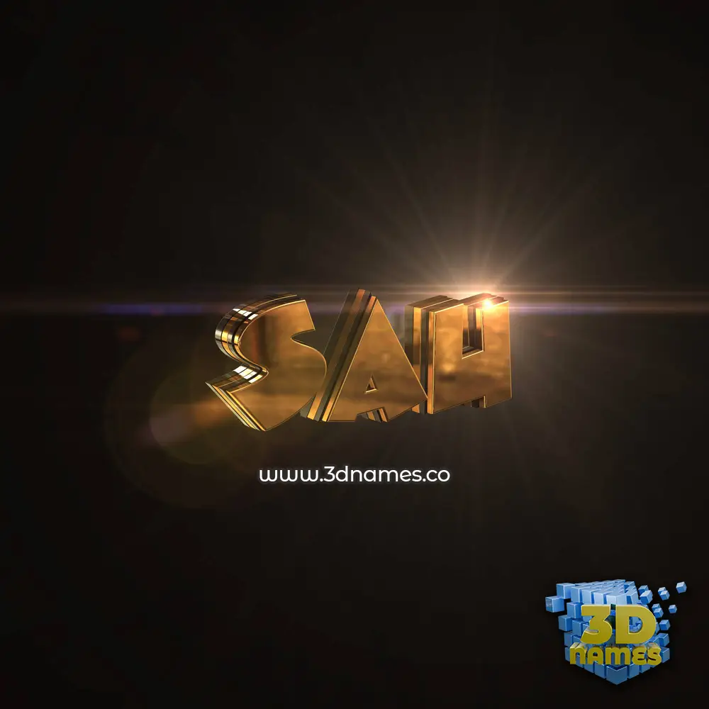 sau in Golden Sparkle style - 3D name wallpaper