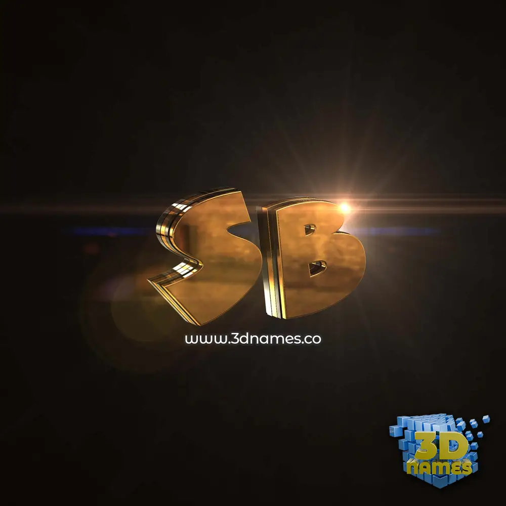 sb in Golden Sparkle style - 3D name wallpaper
