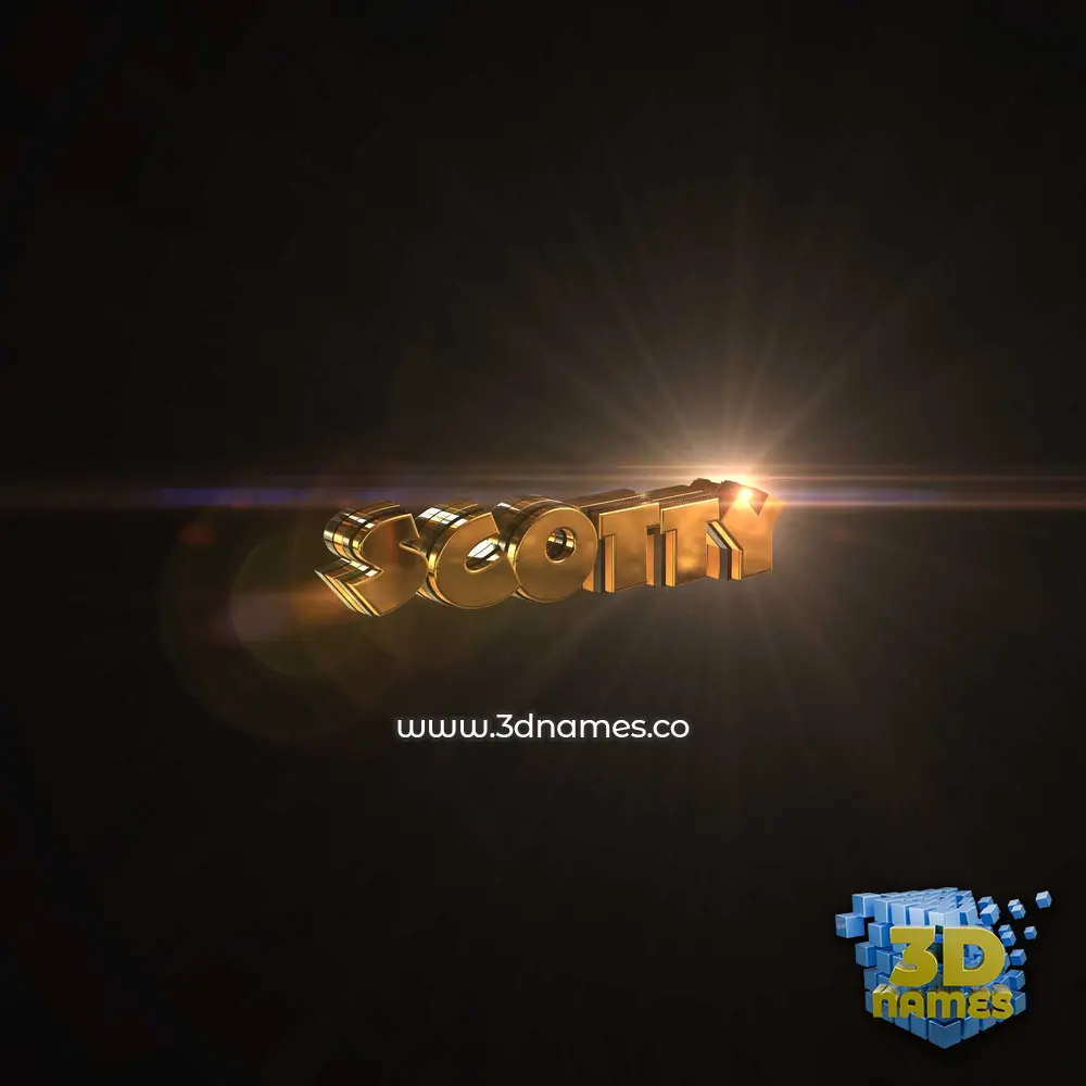 scotty in Golden Sparkle style - 3D name wallpaper