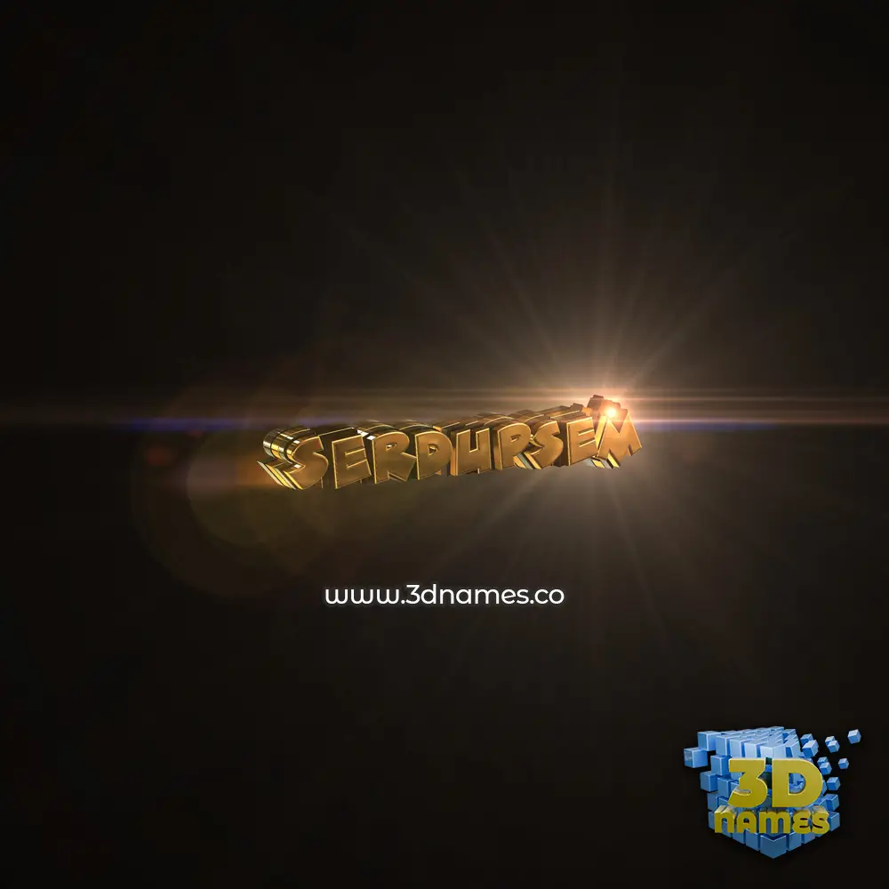serdupsem in Golden Sparkle style - 3D name wallpaper