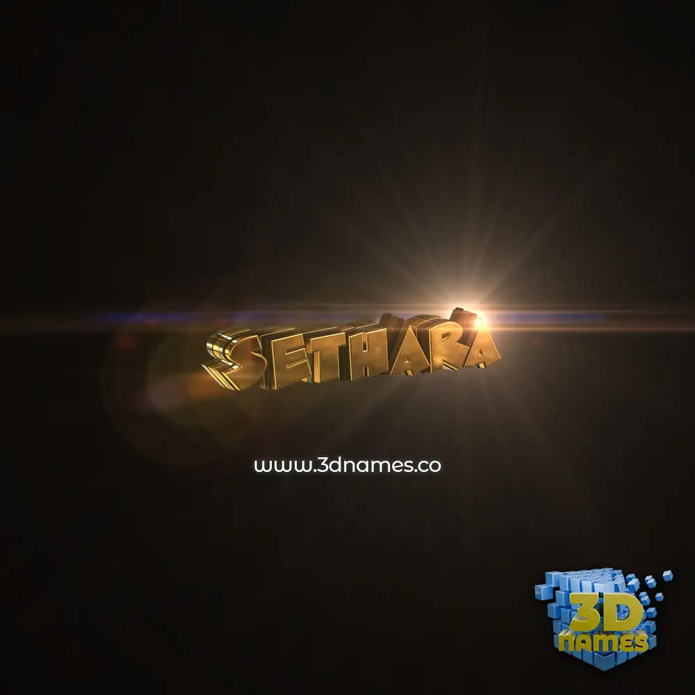 sethara in Golden Sparkle style - 3D name wallpaper