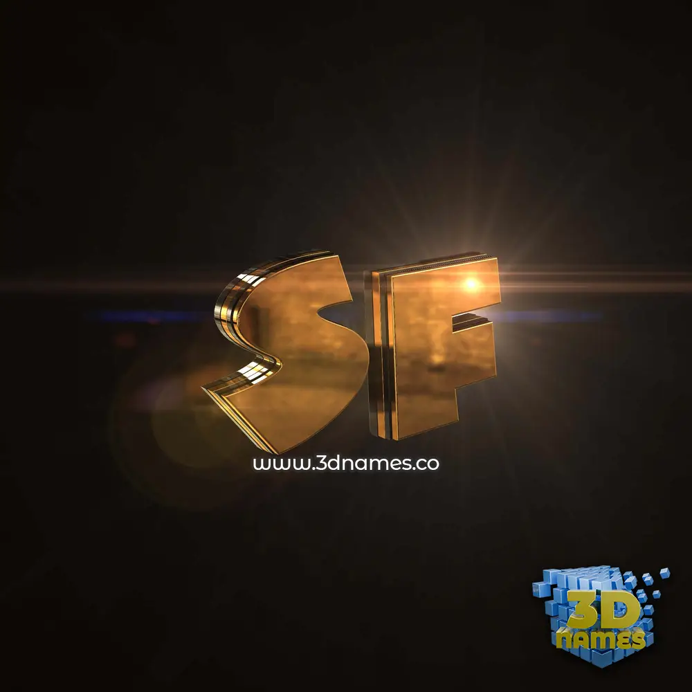 sf in Golden Sparkle style - 3D name wallpaper