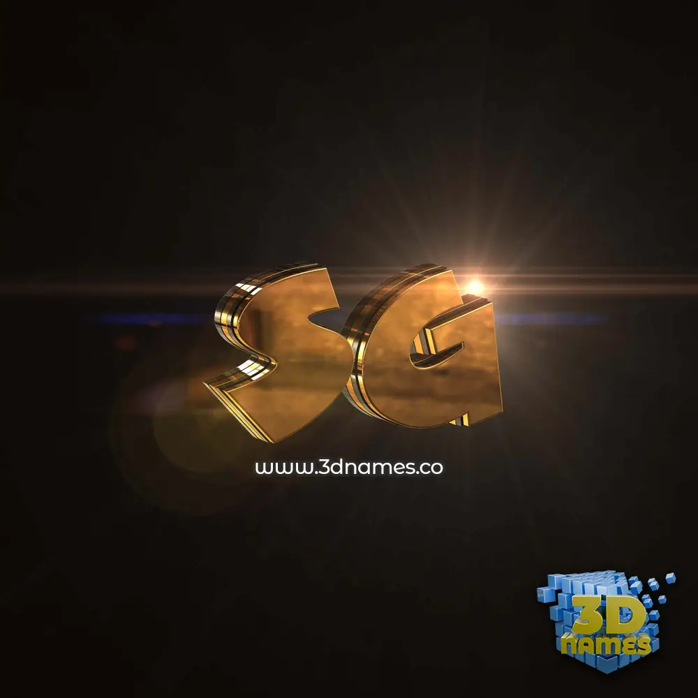 sg in Golden Sparkle style - 3D name wallpaper