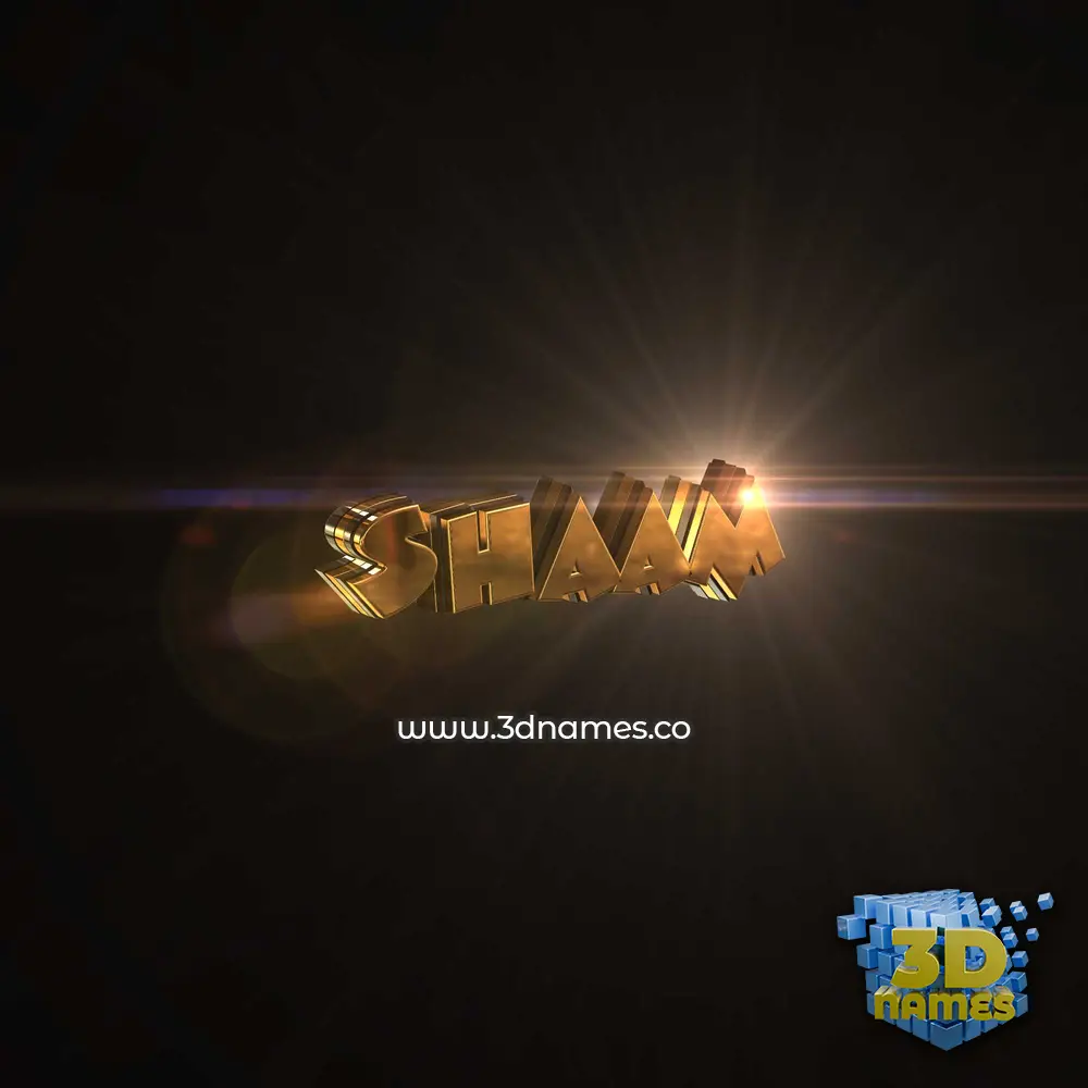 shaam in Golden Sparkle style - 3D name wallpaper