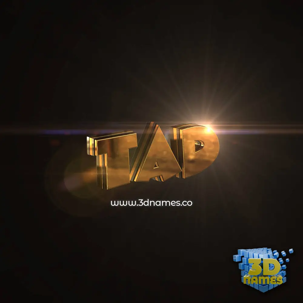 tad in Golden Sparkle style - 3D name wallpaper