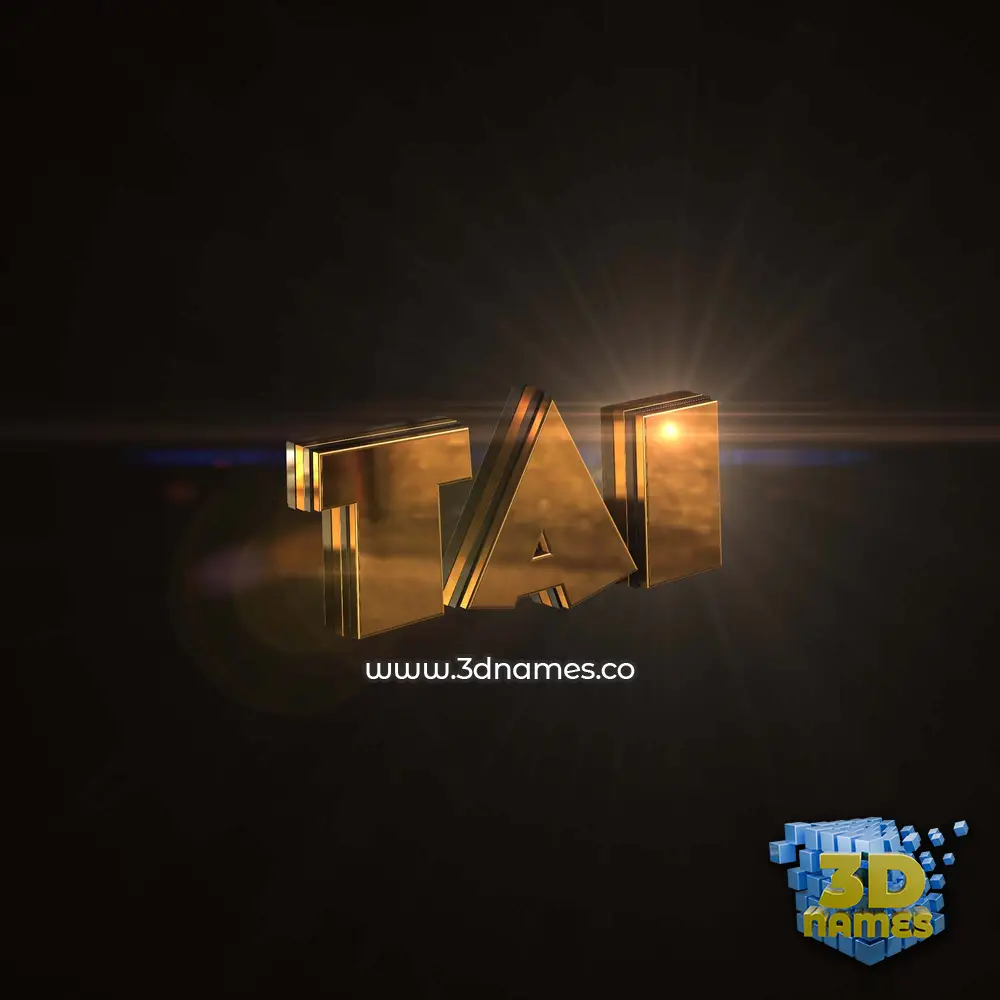 tai in Golden Sparkle style - 3D name wallpaper