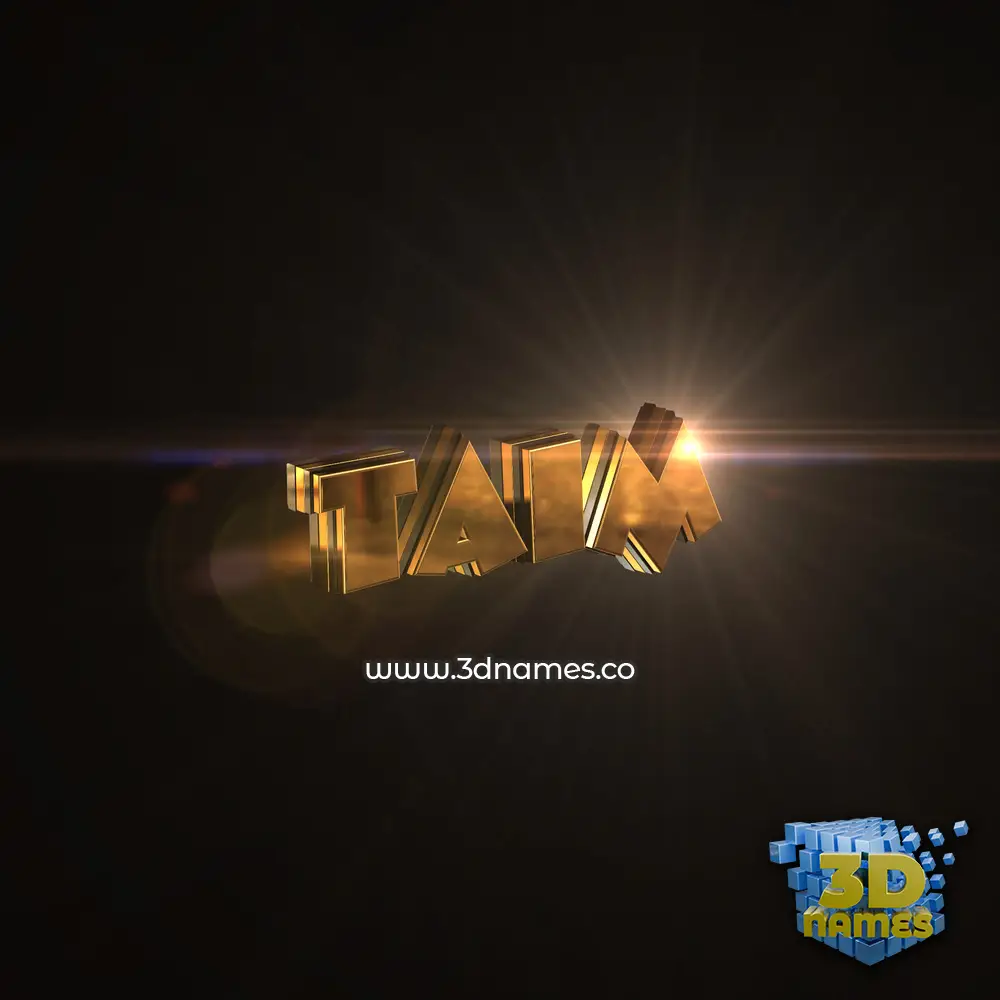 taim in Golden Sparkle style - 3D name wallpaper
