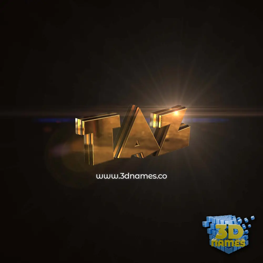 taz in Golden Sparkle style - 3D name wallpaper