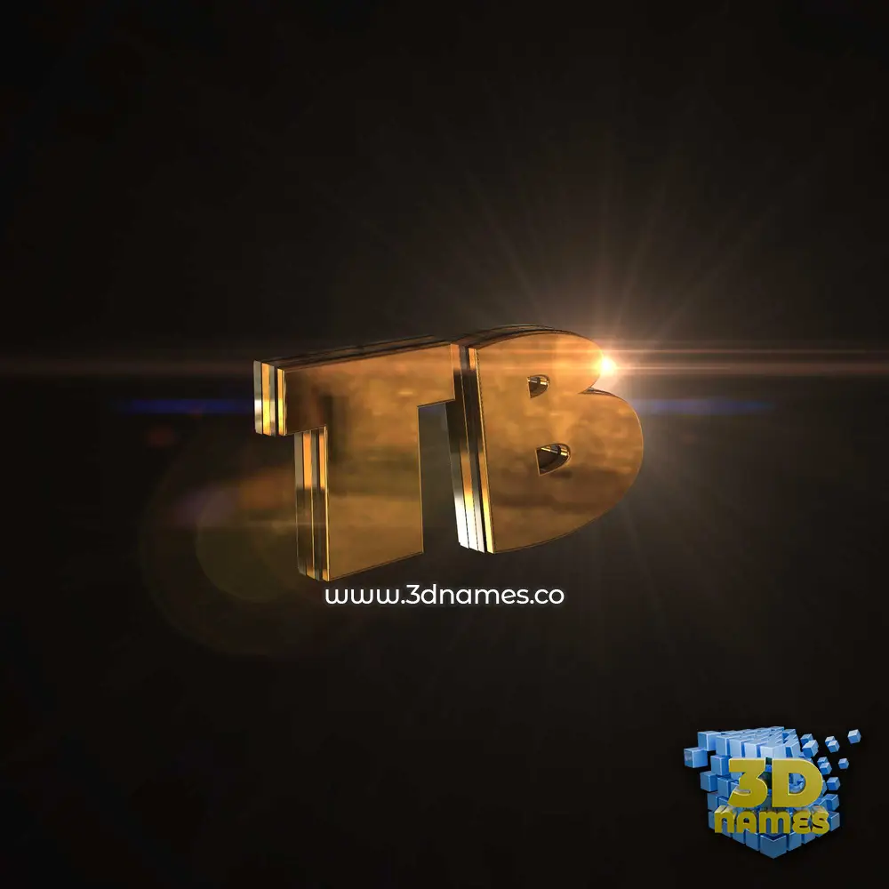 tb in Golden Sparkle style - 3D name wallpaper