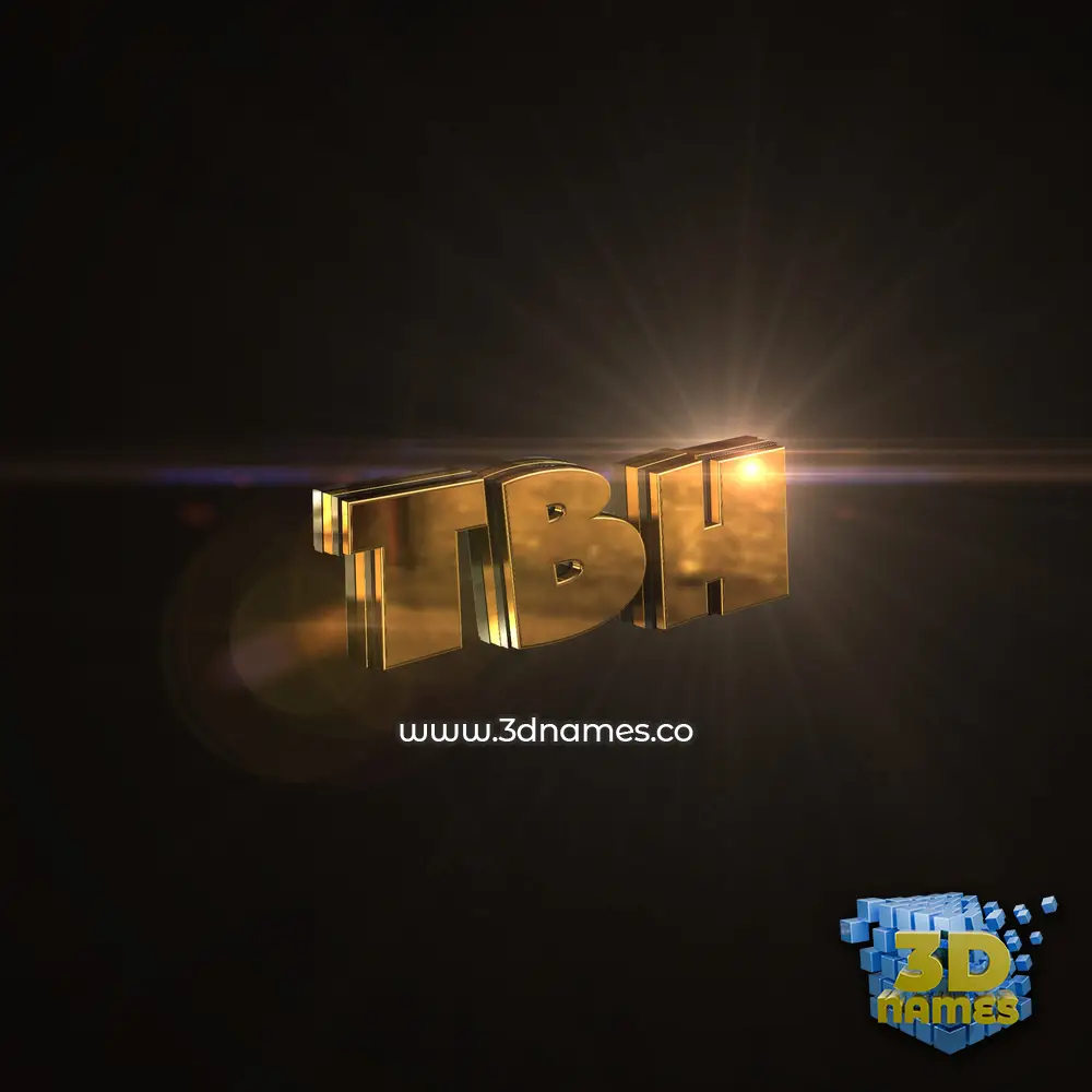 tbh in Golden Sparkle style - 3D name wallpaper
