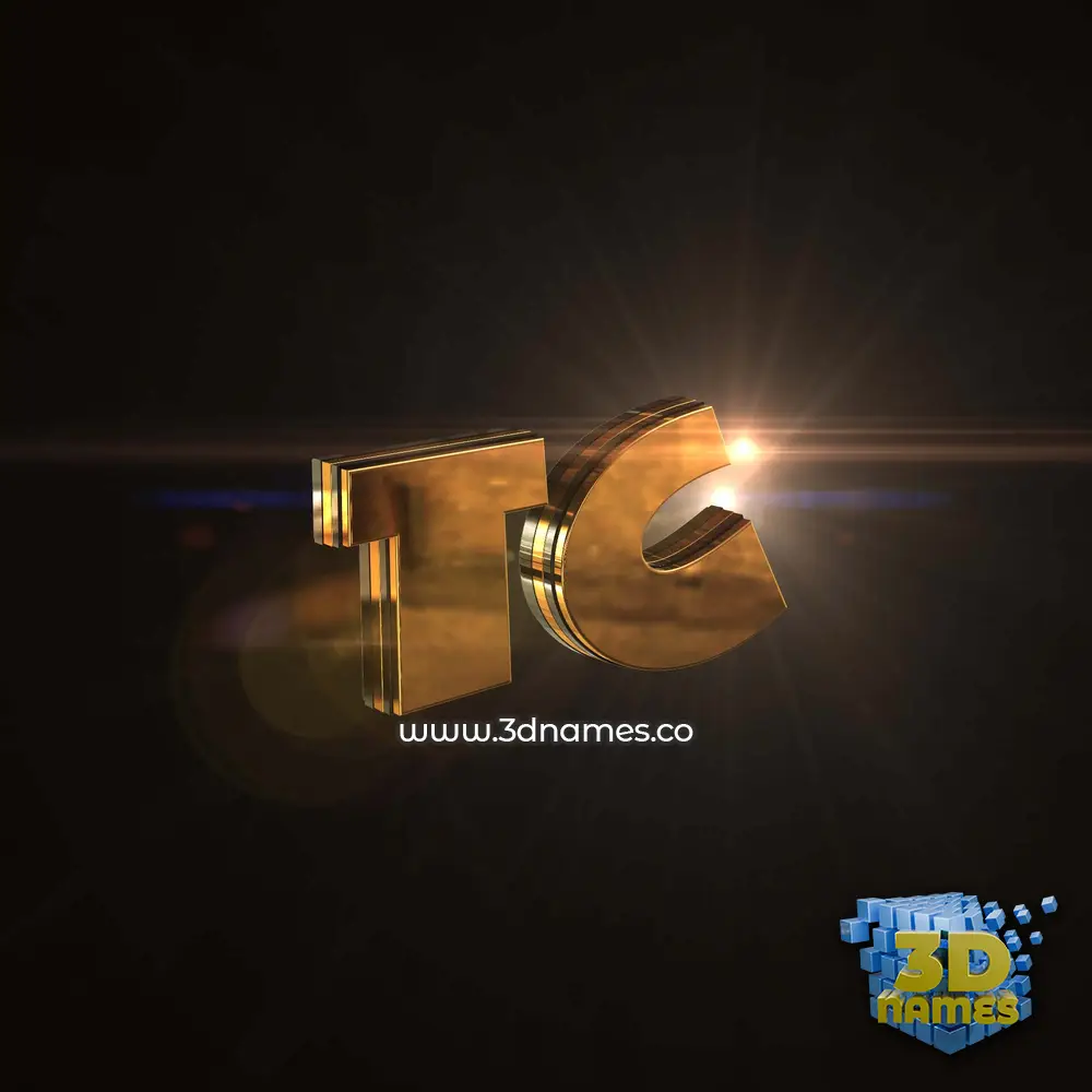 tc in Golden Sparkle style - 3D name wallpaper