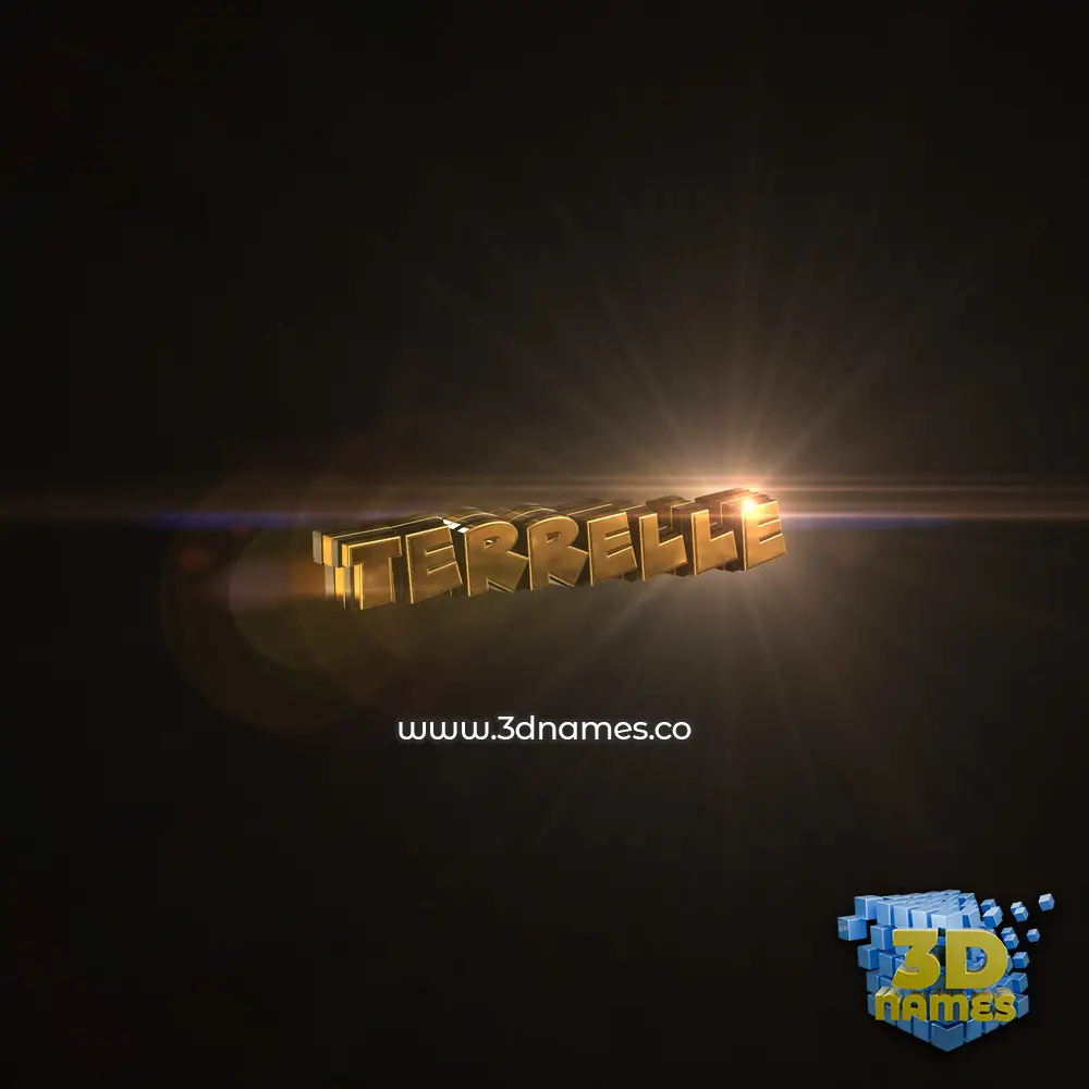 terrelle in Golden Sparkle style - 3D name wallpaper