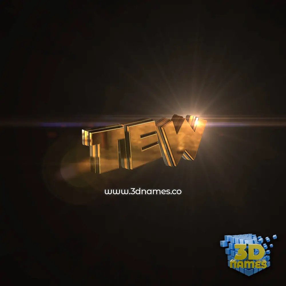 tew in Golden Sparkle style - 3D name wallpaper