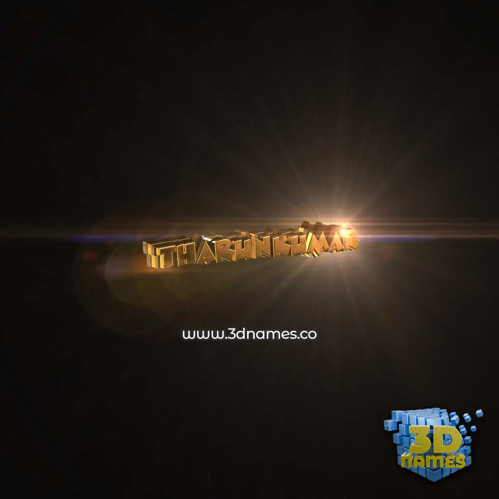tharunkumar in Golden Sparkle style - 3D name wallpaper