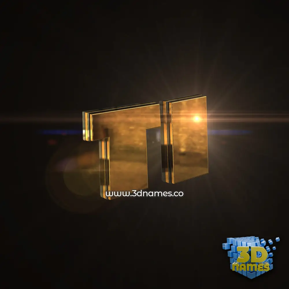 ti in Golden Sparkle style - 3D name wallpaper