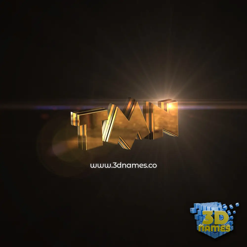 tmn in Golden Sparkle style - 3D name wallpaper