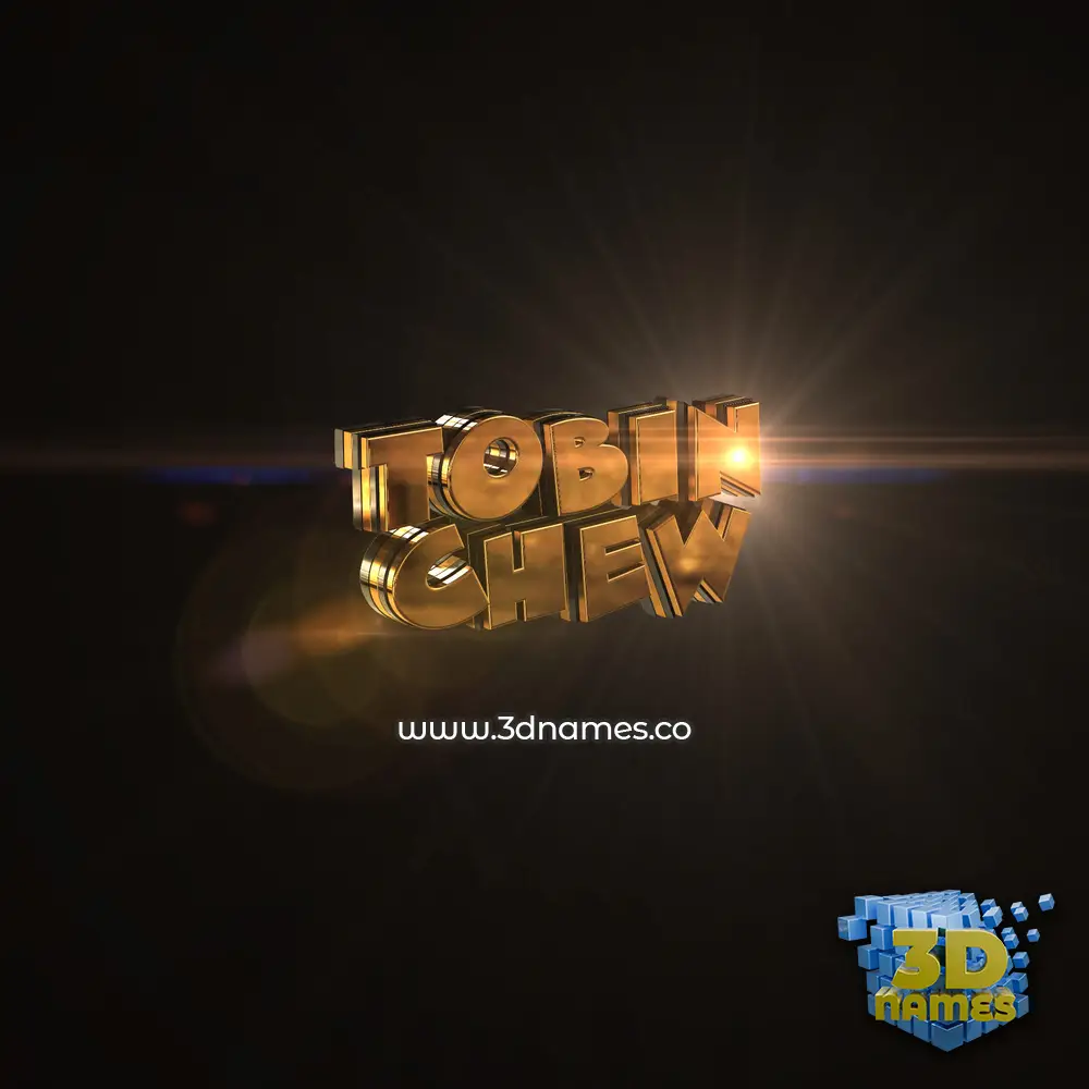 tobin chew in Golden Sparkle style - 3D name wallpaper