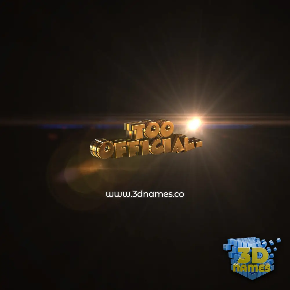 too official- in Golden Sparkle style - 3D name wallpaper