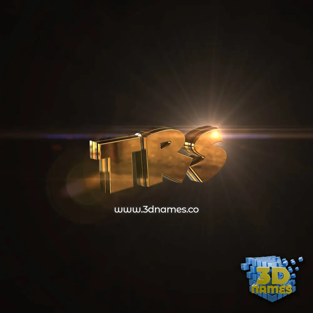 trs in Golden Sparkle style - 3D name wallpaper