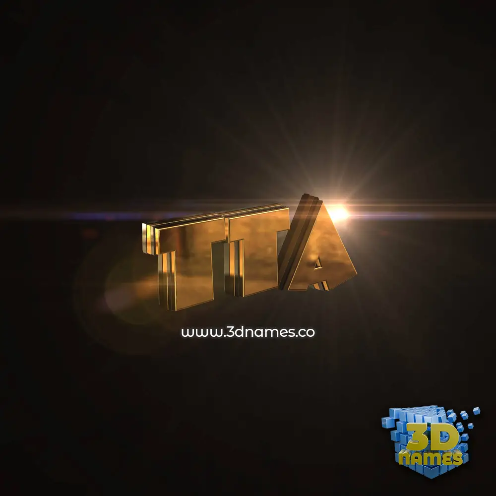 tta in Golden Sparkle style - 3D name wallpaper