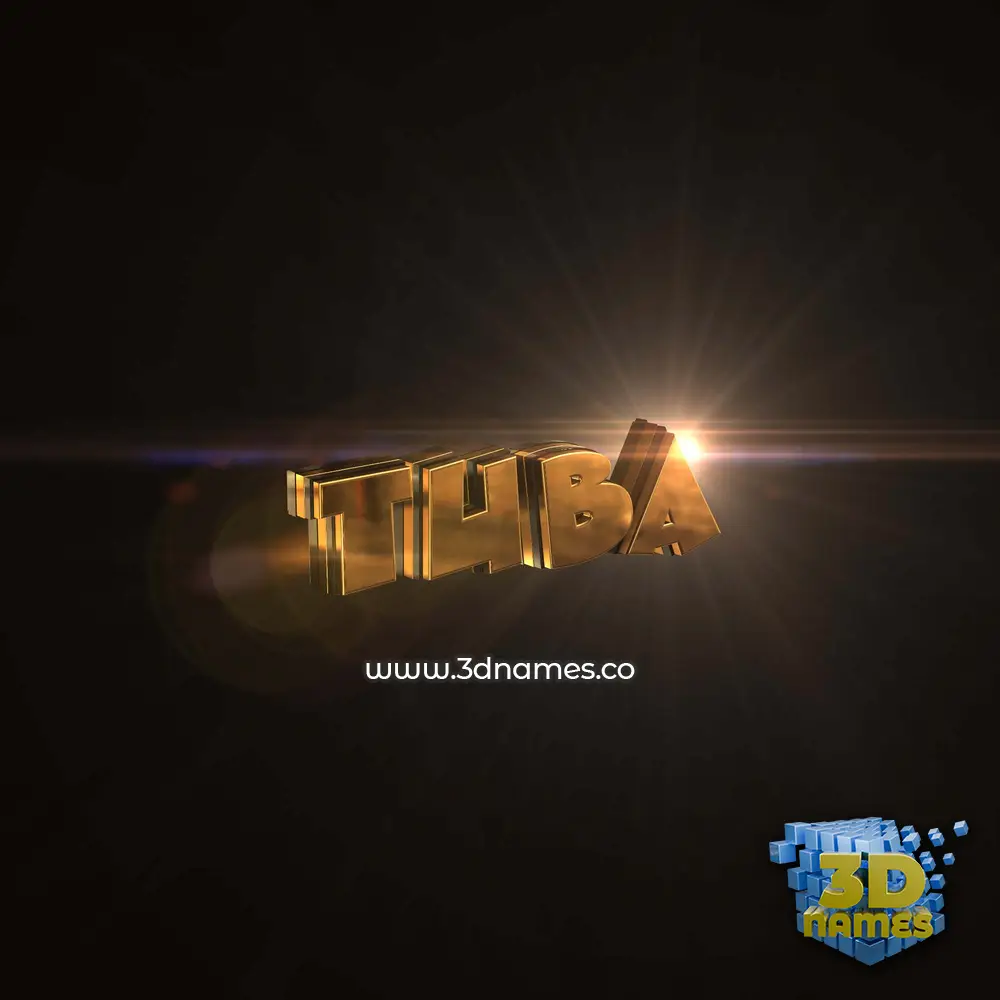 tuba in Golden Sparkle style - 3D name wallpaper