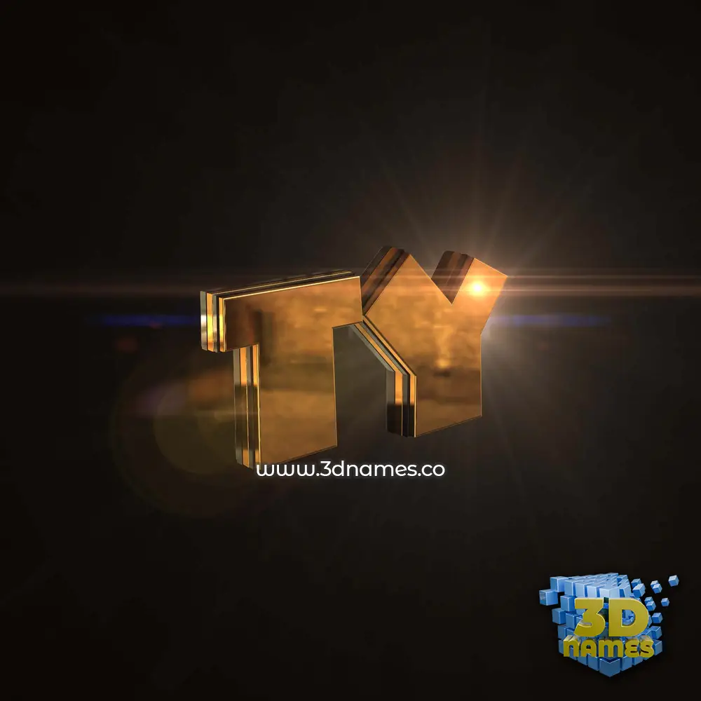 ty in Golden Sparkle style - 3D name wallpaper