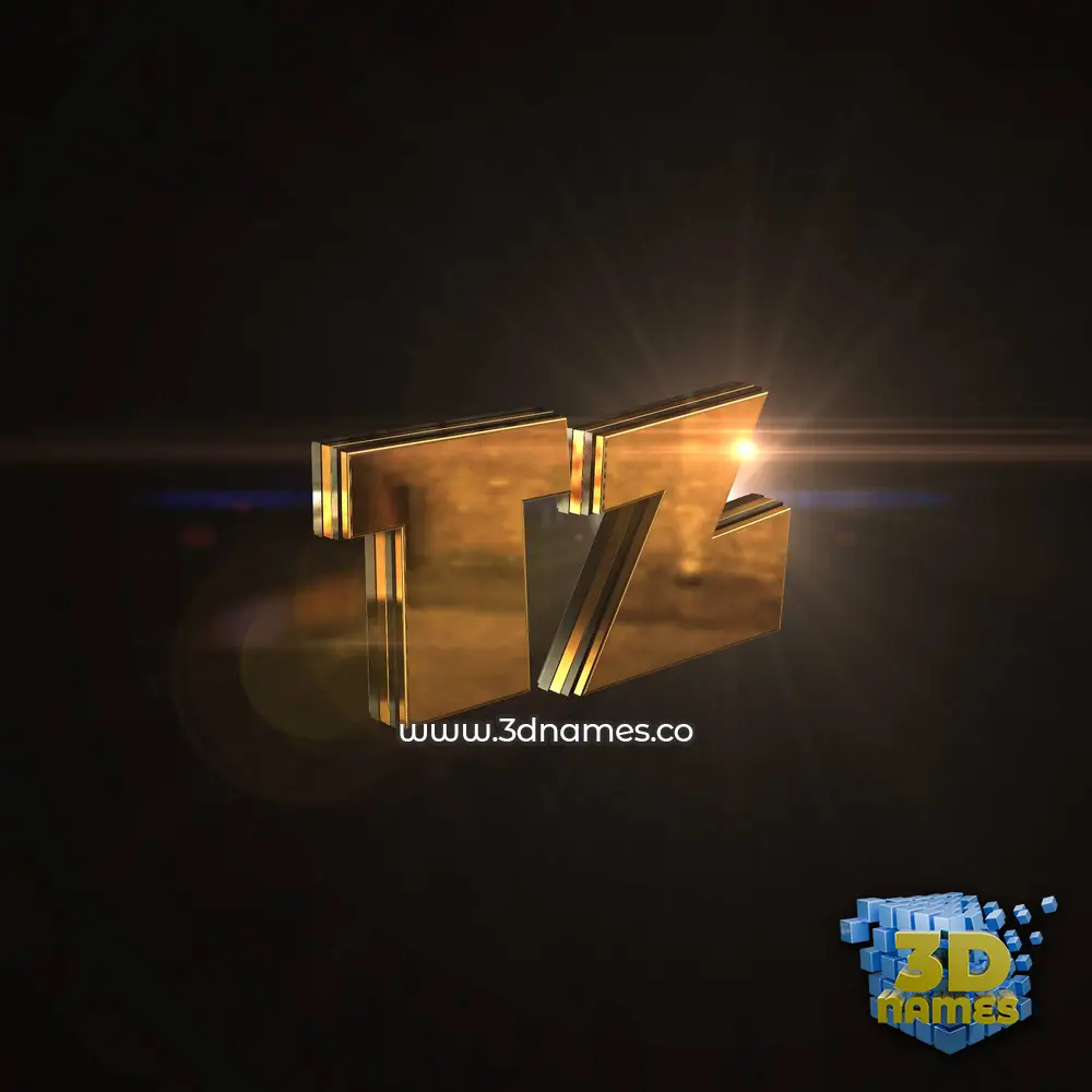 tz in Golden Sparkle style - 3D name wallpaper