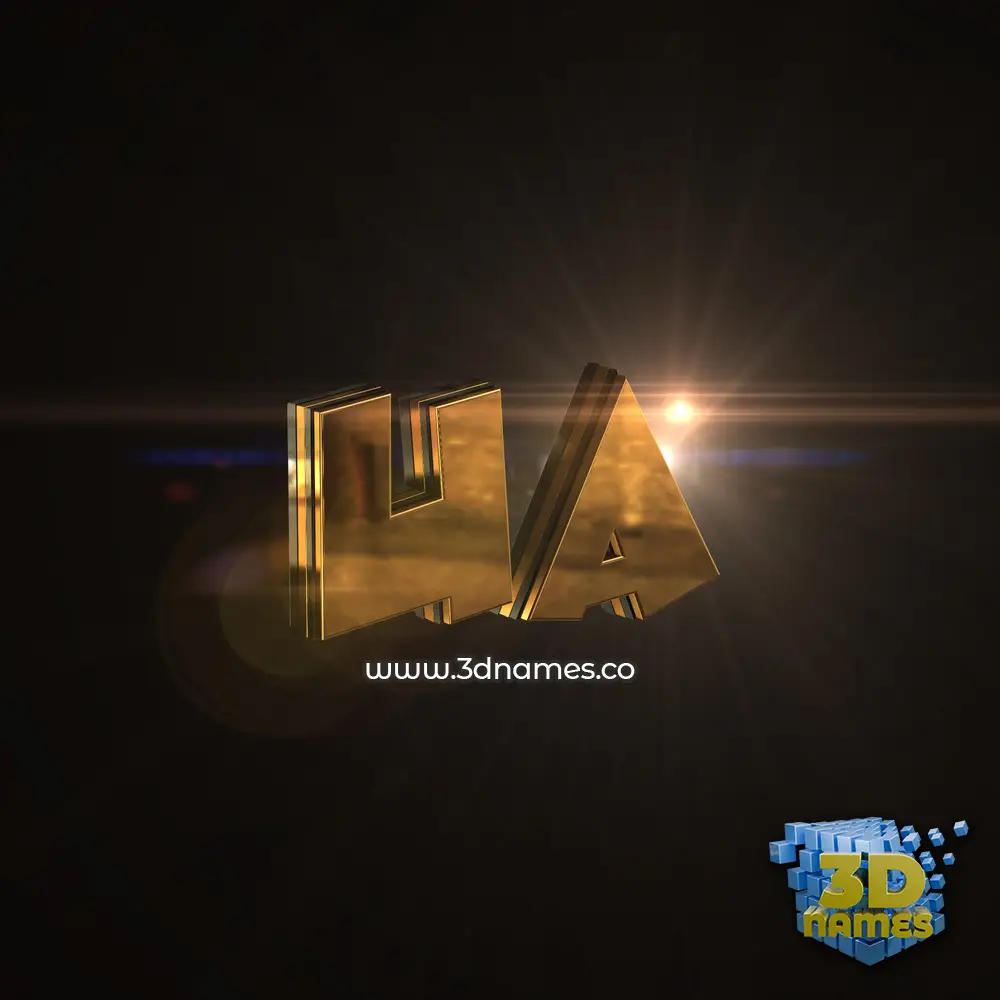 ua in Golden Sparkle style - 3D name wallpaper