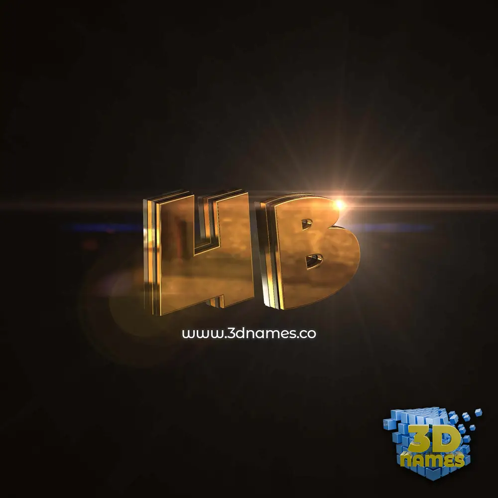 ub in Golden Sparkle style - 3D name wallpaper