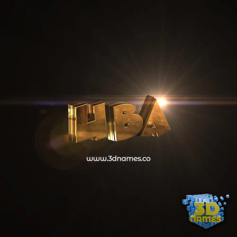 uba in Golden Sparkle style - 3D name wallpaper