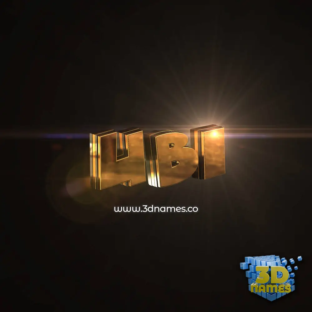 ubi in Golden Sparkle style - 3D name wallpaper