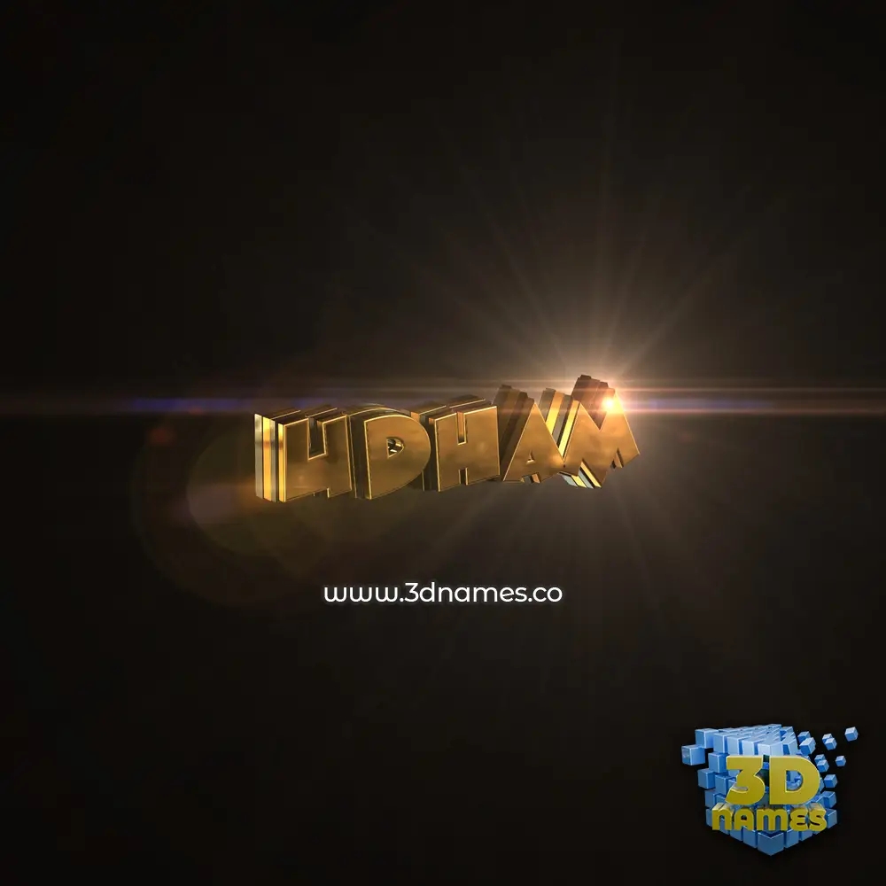 udham in Golden Sparkle style - 3D name wallpaper