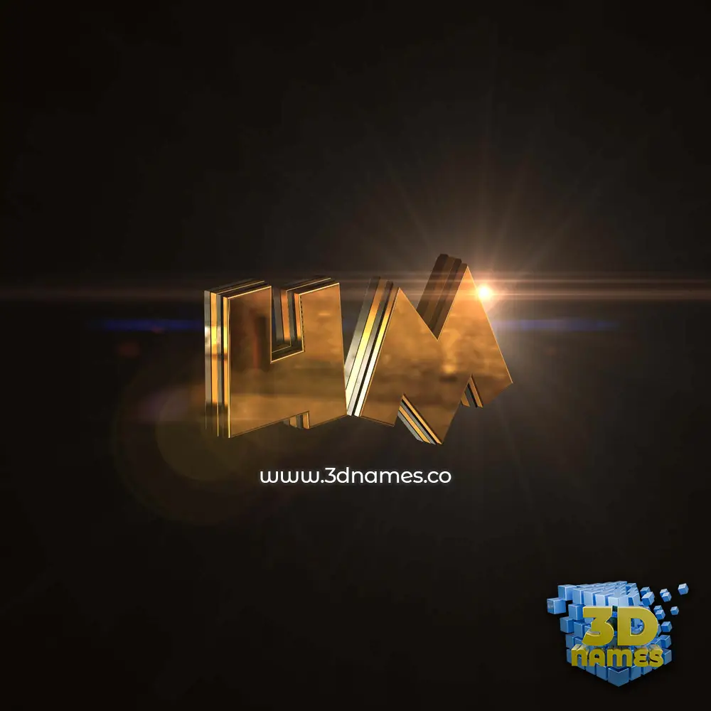 um in Golden Sparkle style - 3D name wallpaper
