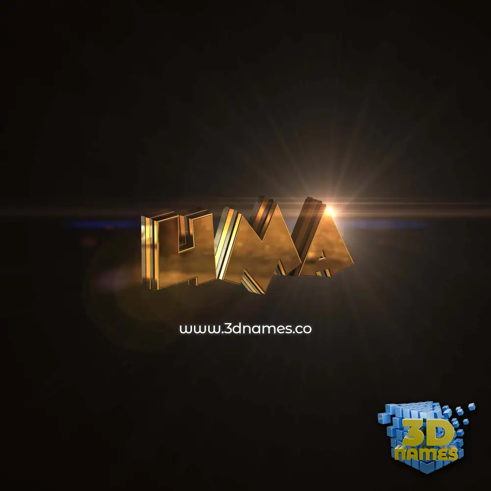 uma in Golden Sparkle style - 3D name wallpaper