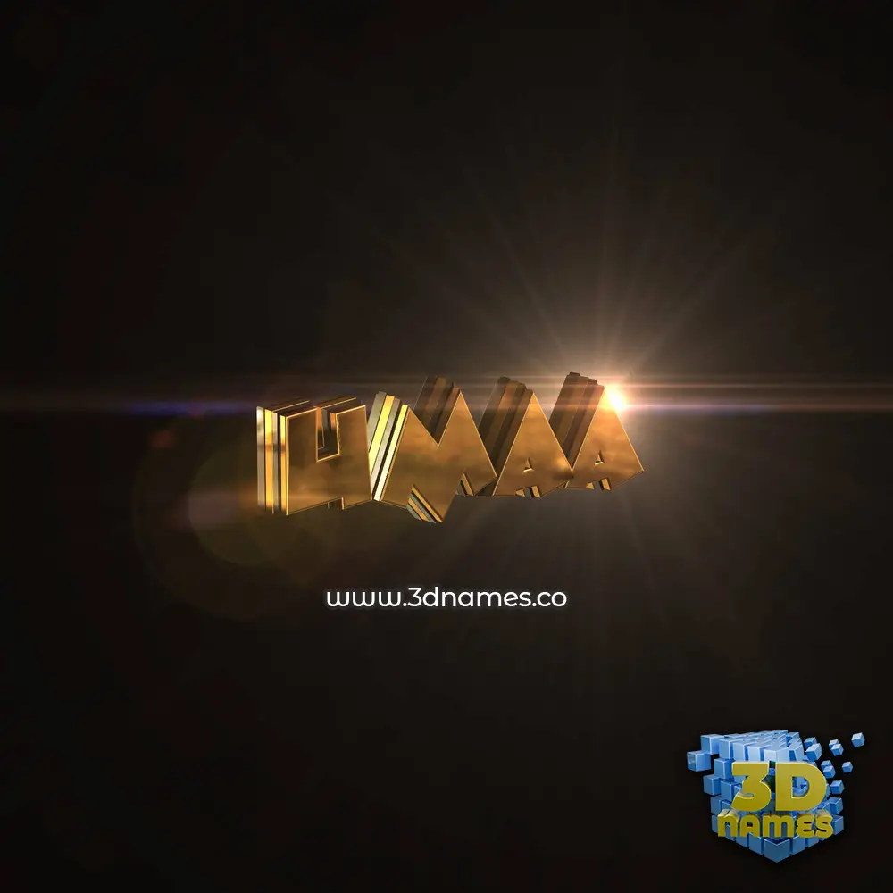 umaa in Golden Sparkle style - 3D name wallpaper