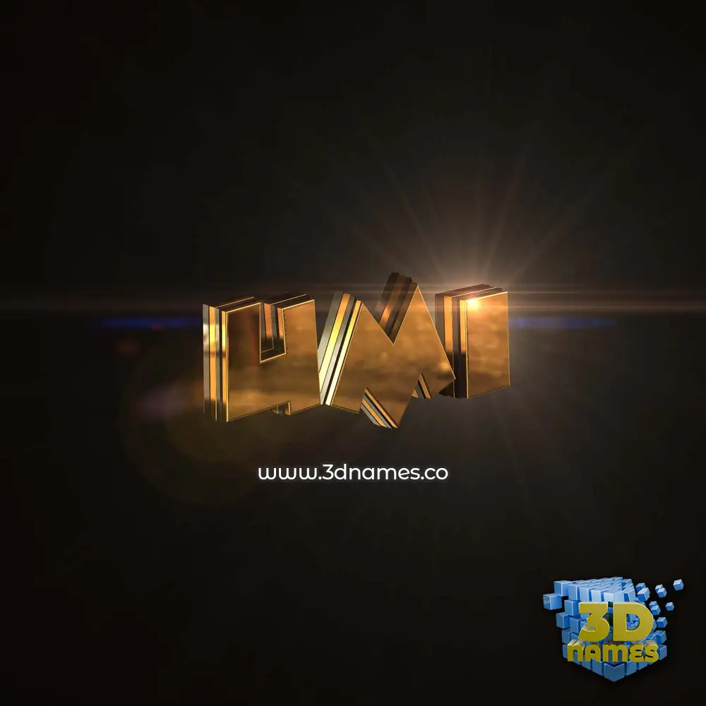 umi in Golden Sparkle style - 3D name wallpaper